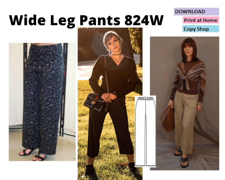 Wide Leg Pants 824W (Download Sizes 4-22) — Christine Jonson